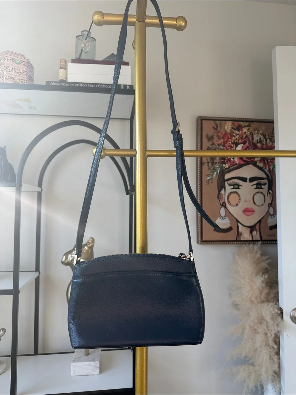 kate spade Navy Pebbled Leather Crossbody Bag